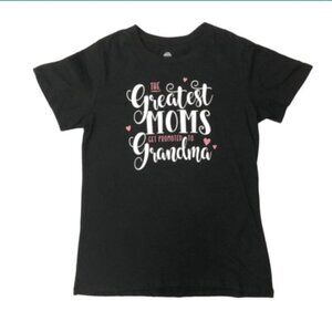 POSITIVITEES Womens Get Promoted to Grandma T-Shirt Black Graphic Tee